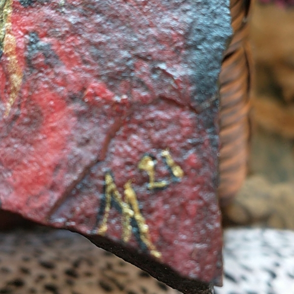 🇨🇦 Punk Rock! Goth Girl Hand Painted on Stone - Picture 4 of 8
